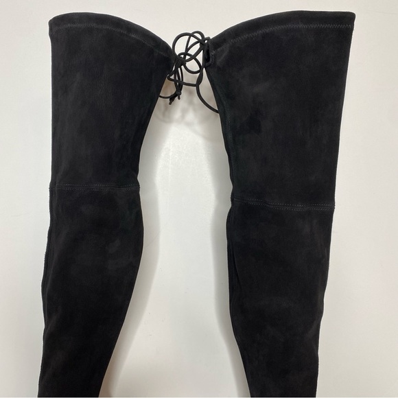 Stuart Weitzman Lowland Black Suede Over the Knee Boot 7M - Picture 9 of 16